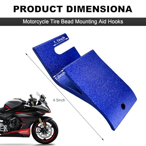 Image of KVAEY Motorcycle Tire Bead Installation Holder Hook, Off-Road Tire Removal Install Assistance Tool, Universal Wheel Tire Changing Tool for Dirt Bike, Motorcycle Accessories (Blue)