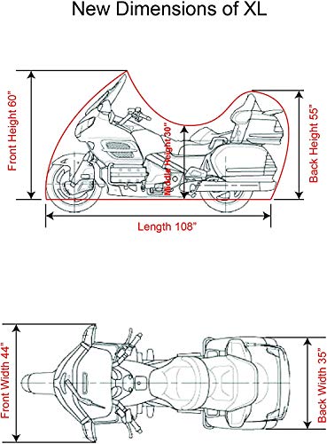 Badass Moto Ultimate Waterproof Motorcycle Cover. Heavy Duty, Night Reflective, Windshield Liner, Heat Shield, Vents, Lock Pocket, Taped Seams (108” Full Dressers,Tourers) Extra Large #TOP7
