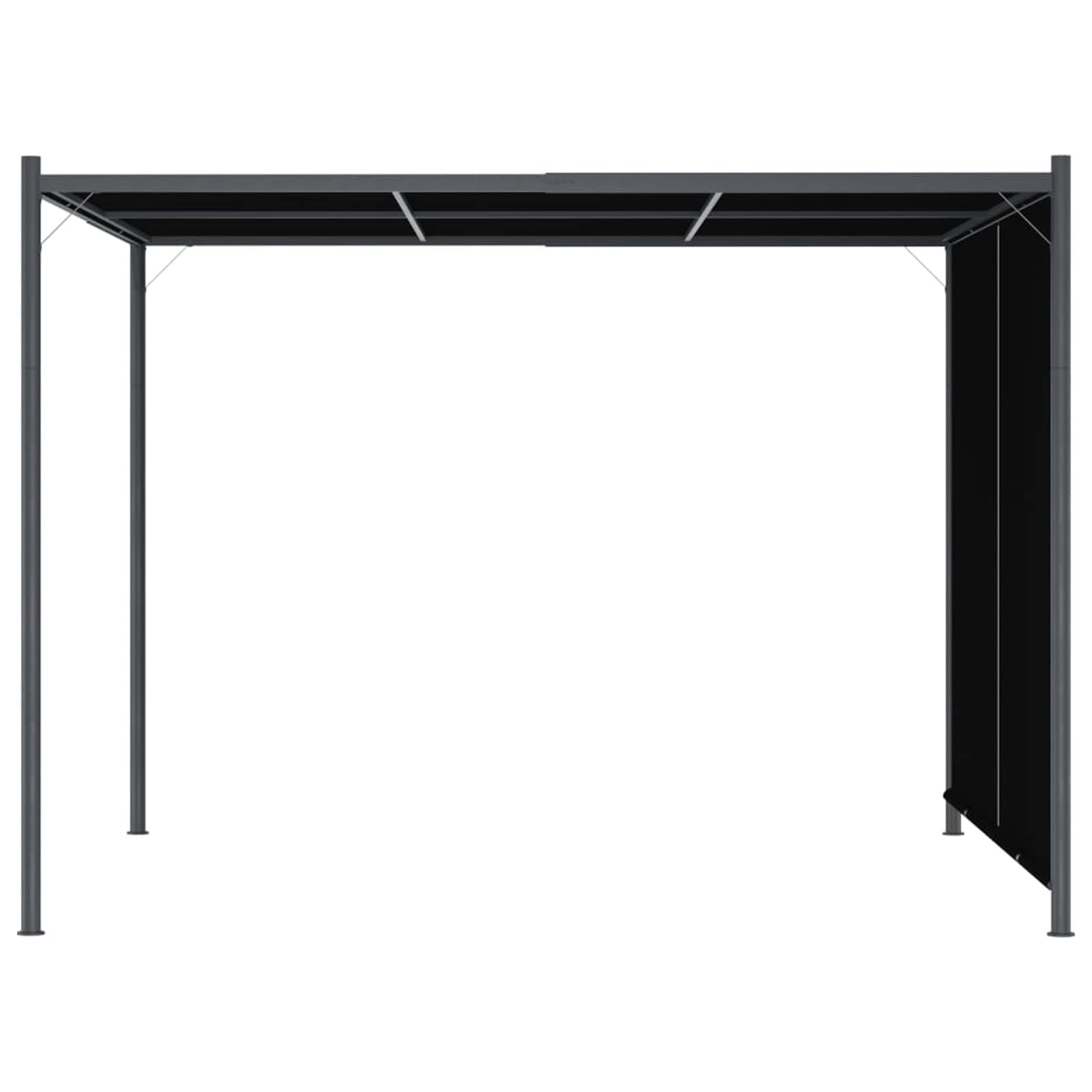 Pergola da Giardino con Tetto Retrattile 3x3 m Antracite,Gazebo Pergola Con Telo Impermeabile Richiudibile E Struttura Rettangolare In Acciaio Inossidabile Ad Alta Densità,Per Arredo Giardino,Te