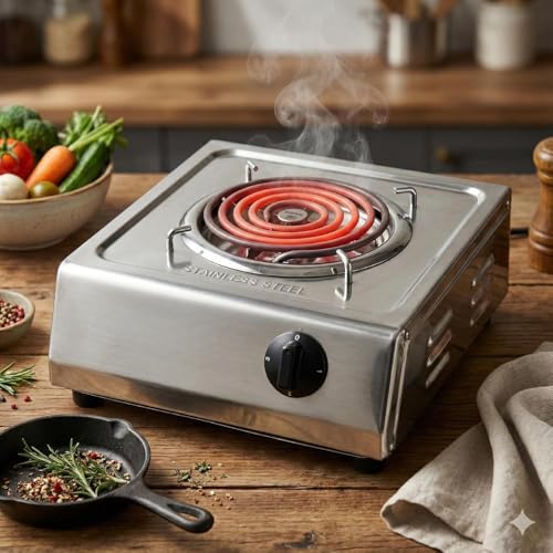 Image of Drumstone (𝐒𝐩𝐞𝐜𝐢𝐚𝐥 𝟏𝟓 𝐘𝐞𝐚𝐫𝐬 𝐖𝐚𝐫𝐫𝐚𝐧𝐭𝐲)1500W Induction Cooktop - Stainless Steel Electric Stove, Energy Efficient Portable Hot Plate, Compact Induction Chulha for Kitchen Cooking