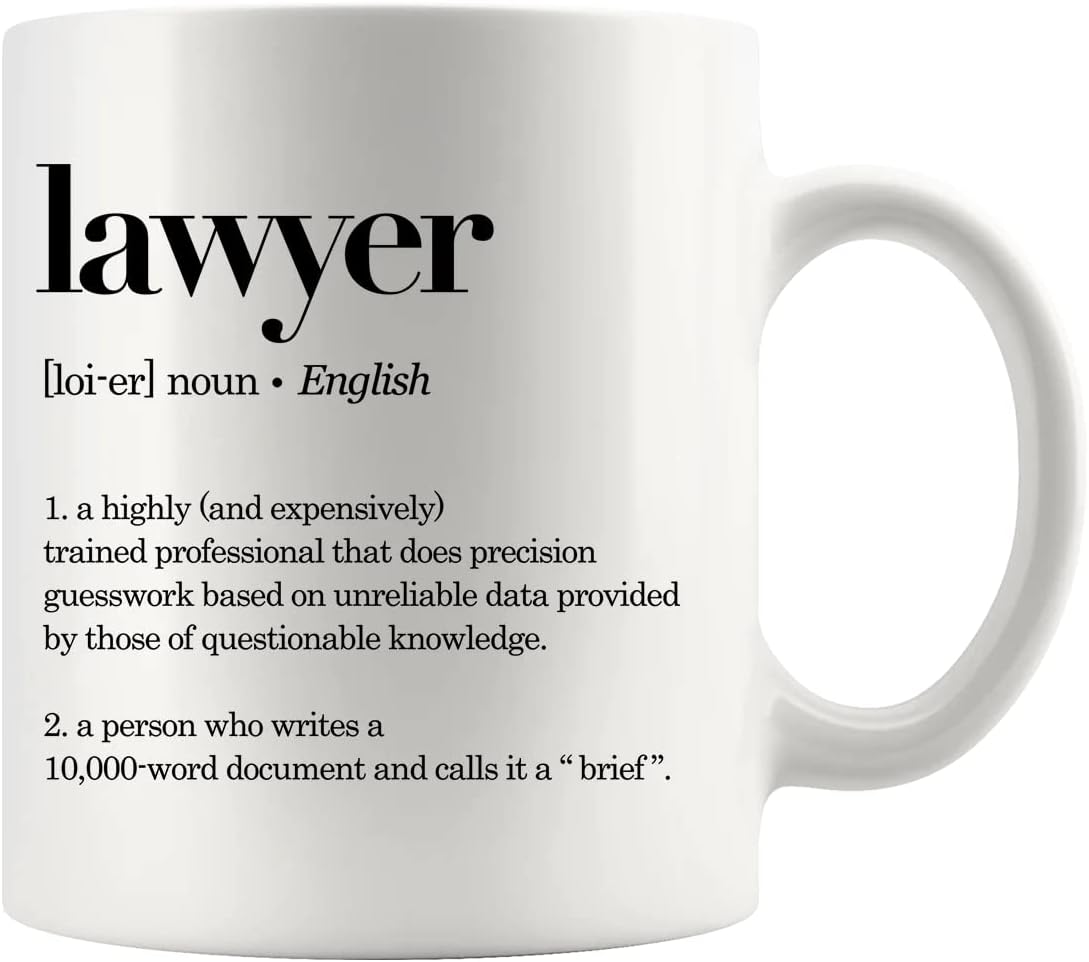 Panvola Lawyer Definition Mug Lawyer Gifts Law Student Graduation Gifts for New Lawyers Attorney Novelty Drinkware Ceramic Mug 11 oz White