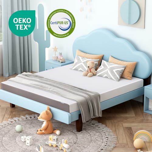 Image of Amazon Basics Breathable Memory Foam Mattress, Soft Plush Feel, 6 Inch, Queen, White /Grey, 80 x 60 x 6 inches (LxWxH)