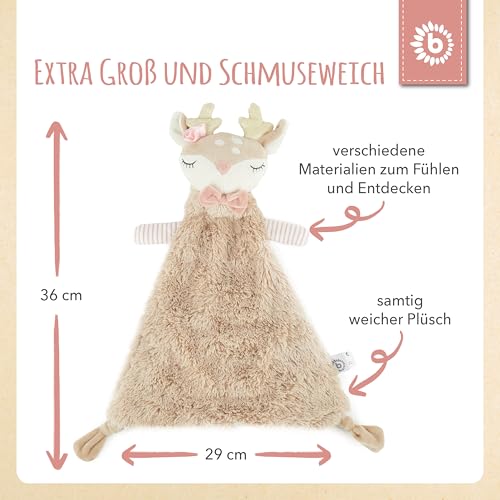 Bieco Schmusetuch REH Ella | Ab Geburt | Schnuffeltuch Baby Mädchen | Geschenk Geburt Mädchen… – Ansicht 4