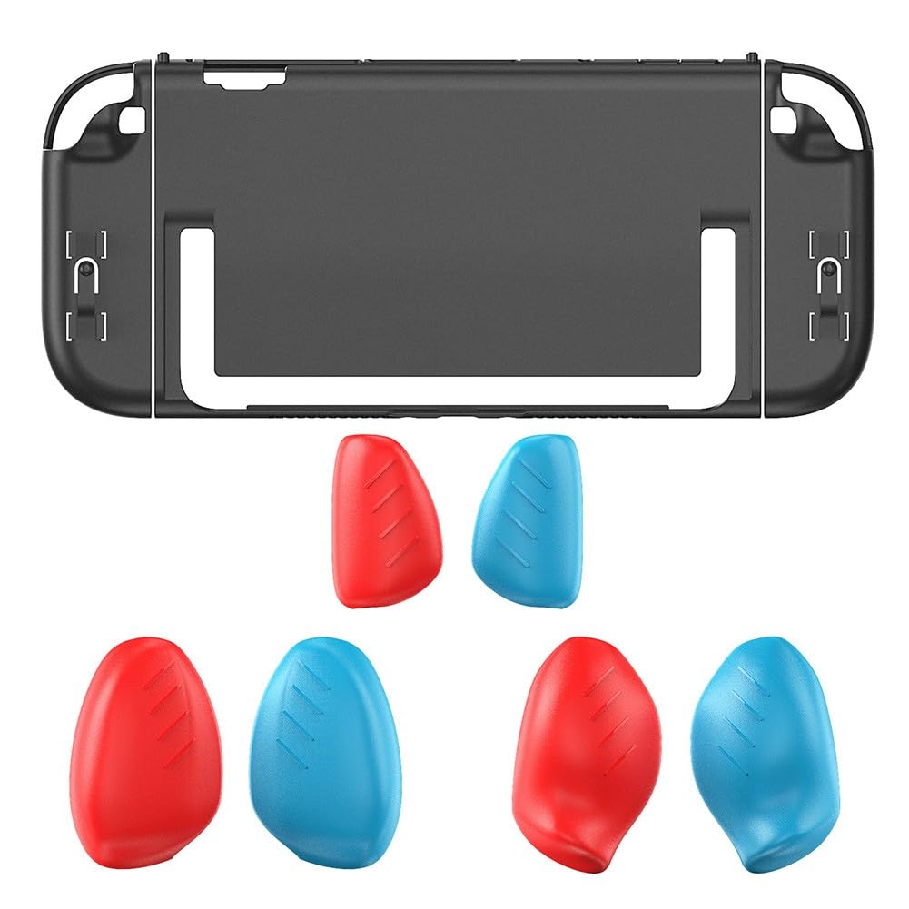Custodia protettiva per Nintendo Switch 2, trasparente, in ABS, con impugnature ergonomiche, porte e pulsanti precisi, per design compatto (24 x 10 x 1,9 cm), include 6 impugnature