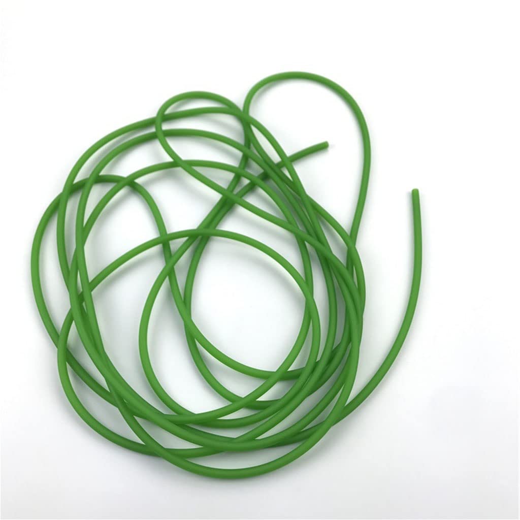 JEEIJ 1 Pz Verde Naturale Fionde in Lattice di Yoga Tubo di Gomma 0.5-5 M for La Caccia Tiro di Alta Elastico Tubo della Fascia Accessori 2X5mm di Diametro (Color : 1 Meter)