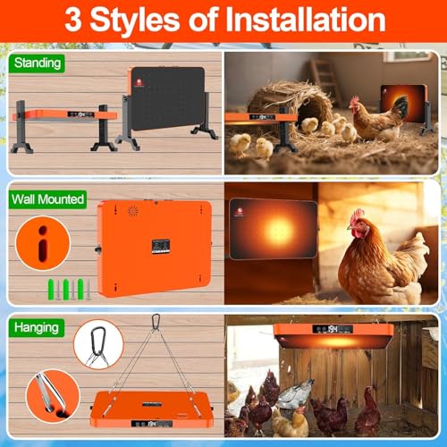 Chicken Coop Heater,200 Watts Chicks Brooder Heater with Overheating Protection,Radiant Heat Panel with Remote Control Timer & Adjustable Temp,Large Poultry Brooder for 25 Chicken,UL-Compliant by LQTTEK - Used condition - Image 8