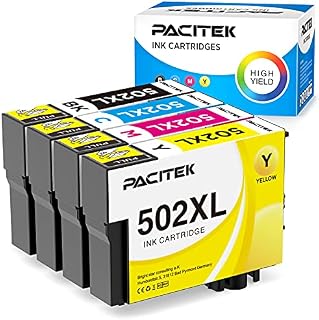 PACITEK 502 XL Ink Cartridge Replacement for Epson 502XL High Yield Ink Cartridge Compatible with Epson Expression Home XP-5100 XP-5105,WorkForce WF-2860DWF WF-2865 DWF(4 pack)