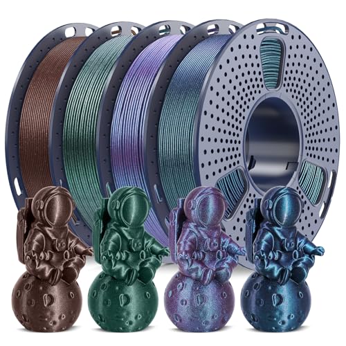 SUNLU Galaxy PLA Filament Bundle 1.75mm Color-Shifting Pearlescent Glitter PLA 3D Printer Filament Galaxy Peacock Nebula Green Stardust Purple Meteorite Brown 250g x 4 for Most FDM 3D Printers