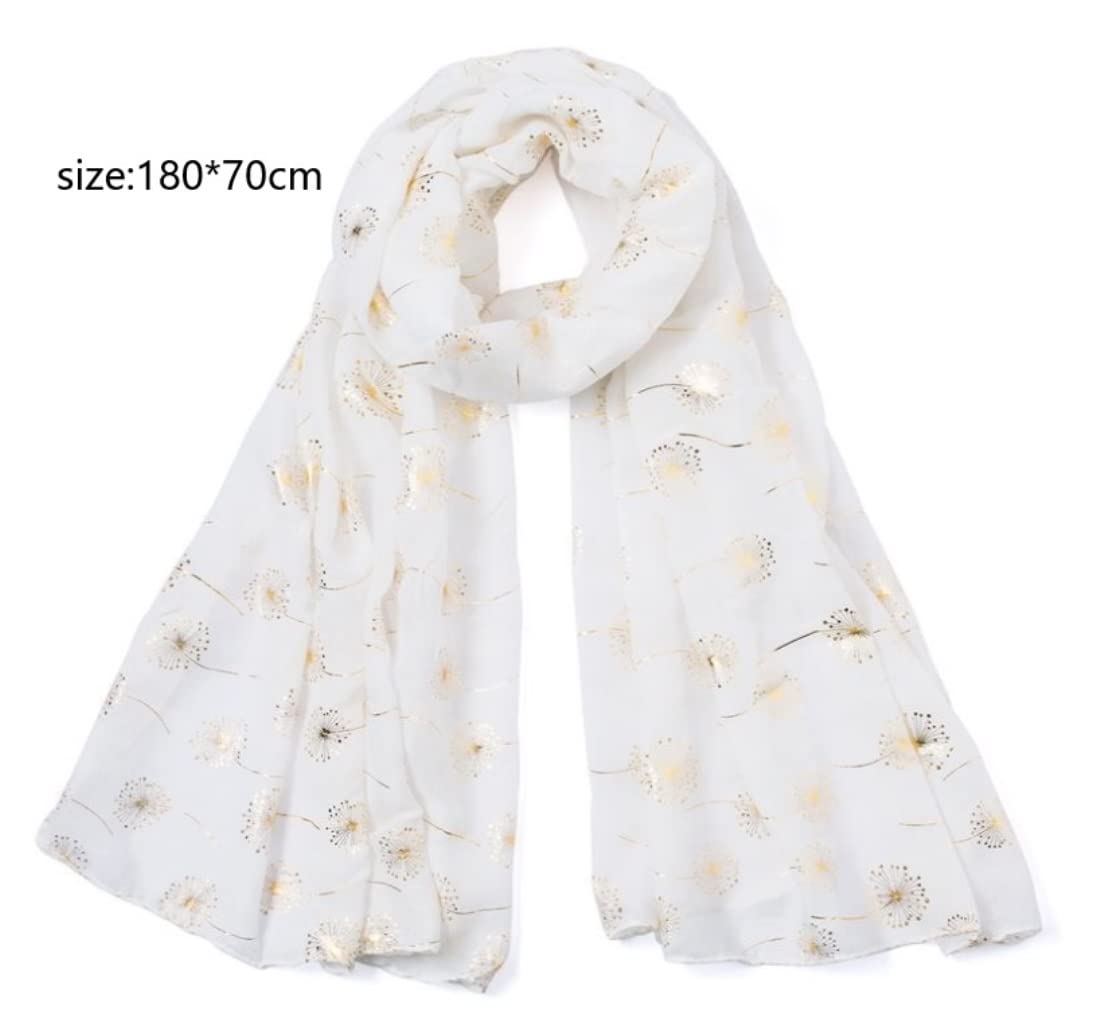 Miękki Szal Szaliki Damskie Szal Miękki Lekki Szalik Dmuchawiec Print Neck Wrap Prezent Szalik Na Co Dzień(Pink)