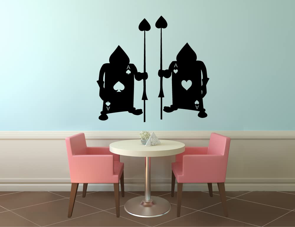 Alice In Wonderland Playing Cards Wall Decal - 28x30 Inch Cartoon Wall Art For Kids Rooms