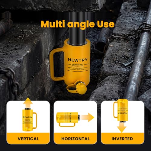 Image of NEWTRY 20 ton Hydraulic Hollow Jack Cylinder 4'' Stroke Porta Power Ram Industrial Lifting Jack Retract Automatically for Horizontal /Vertical Lifting