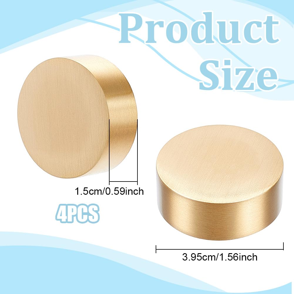 UNICRAFTALE 4 Stück Rundes Messing Papiergewicht Chinesische Kalligrafie Golden Exklusiv Hochwertige Deko 39.5mm Durchmesser Schwer Rundes Kalligrafie Papiergewicht Für Arbeitszimmer Schreibtisch