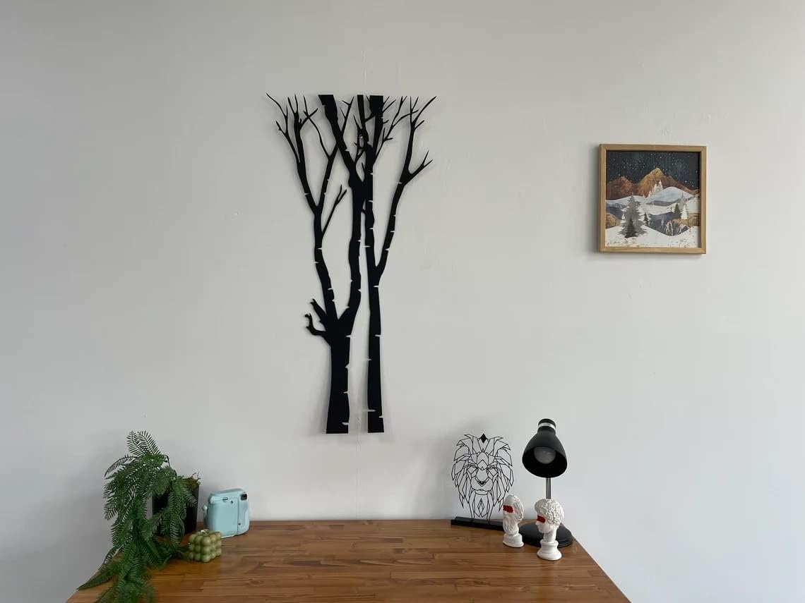 DEKADRON Metal Wall Decor, Tree, Home Living Room Decor, Wall Sign, Metal Wall Art, Interior Decoration, Indoor Outdoor Hangings (50x100cm)