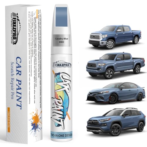 Image of 8W2 Cavalry Blue Car Touch Up Paint for Toyota, Color Match Auto Paint Repair Pen,Professional Car Scratch Repair Remover Pen Quick Drying, Easy to Use and Fix