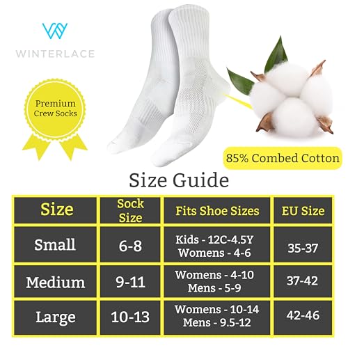 Winterlace Combed Cotton Crew Socks 6-Pairs Womens Premium Soft Cushioned Athletic Sports2