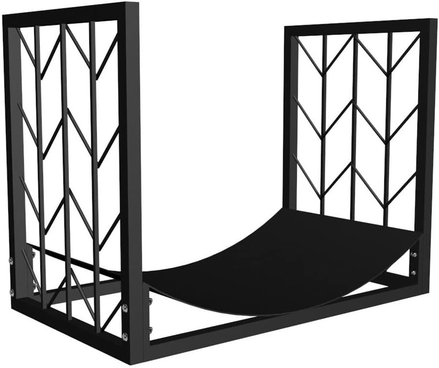 Outdoor Fireplace Firewood Rack Log Store Firewood Rack Indoor Metal Wrought Iron Wood Rack Firewood Carrier Heavy Duty Wood Storage Rack for Outdoor Log Store(