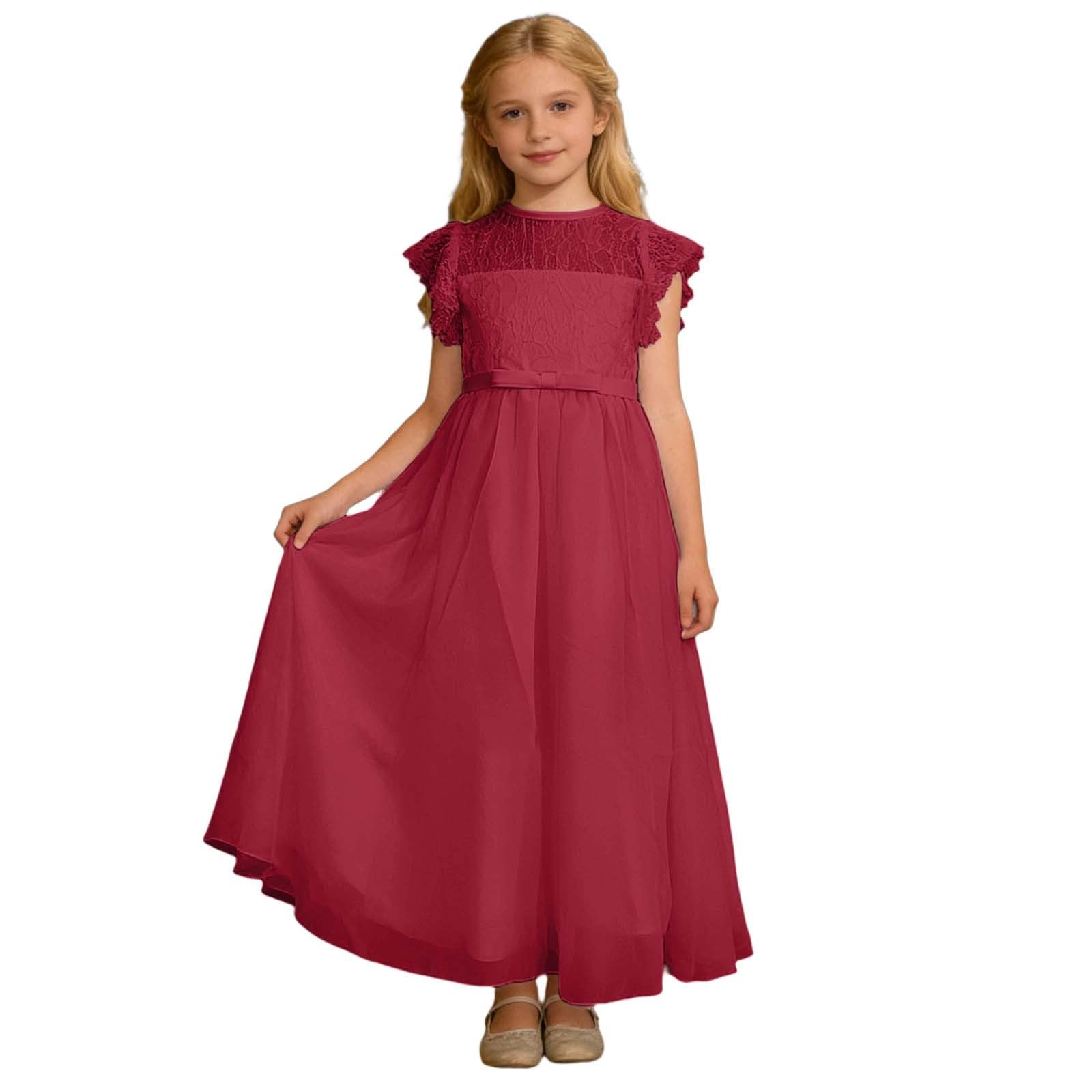Generisch Freizeitkleid Mädchen hübsche Rüschen Details stilvolle Maxikleider ärmellos für warme Sommertage Elegante Kleider für Mädchen Alltag hübscher runder Ausschnitt praktische Trägerausführung