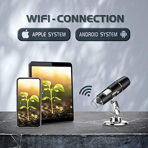 Wireless Digital Microscope 1X-1000X 1080P Handheld Portable Mini WiFi USB Microscope Camera with 8 LED Lights for iPhone/iPad/Smartphone/Tablet/PC - Thumbnail 7