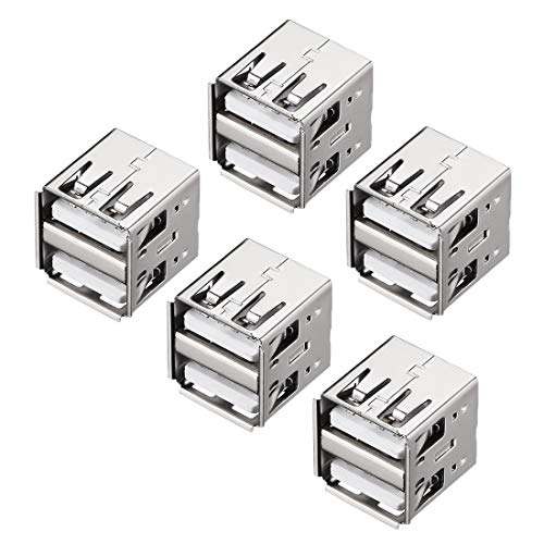 Conector USB Tipo A Doble Puerto Macho uxcell 5 Piezas miniatura 1