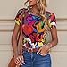 AIFAAFIIA Musical Graffiti Print Fashion Colourful Women'S Round Neck Short Sleeve Body Suits Bodysuits For Women