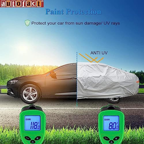 Image of Autofact Waterproof Car Body Cover Compatible with Nissan Redi Go (2016 to 2020) with Mirror Pockets (Shinning Silver).