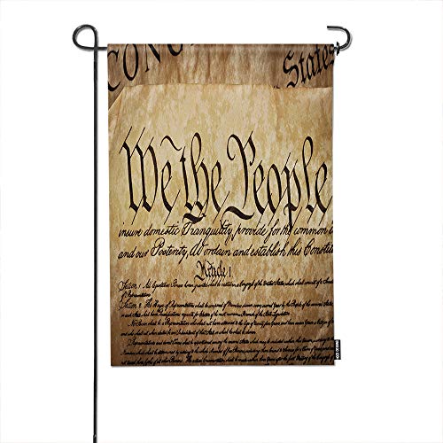 HGOD DESIGNS Constitution Garden Flag,The Constitution for The United States of America Hand Written Welcome Decorative Garden Flags Cotton Linen Waterproof for Garden Banner 12"X18"