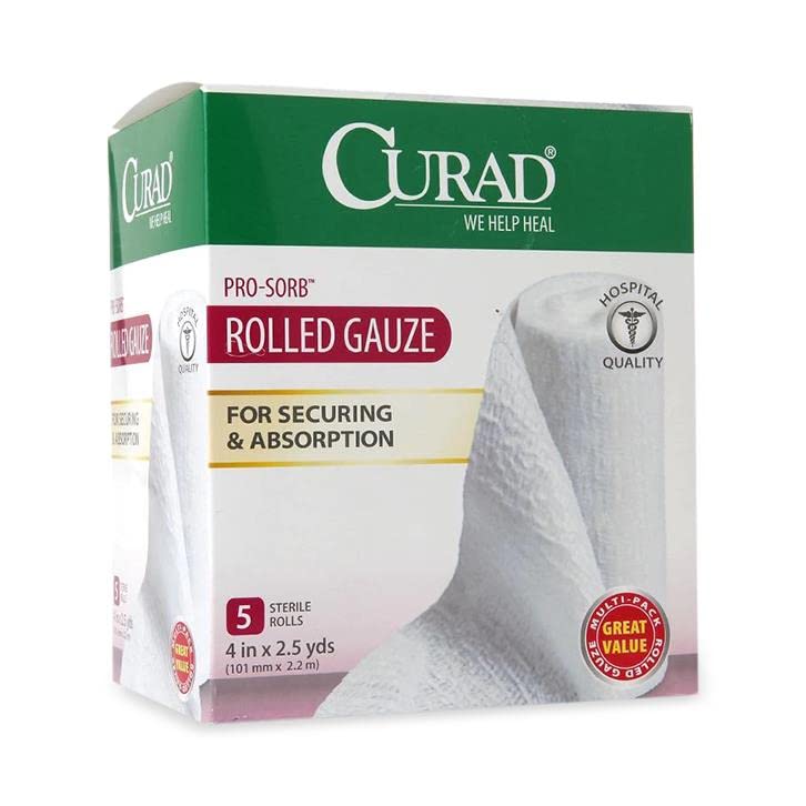 Curad Arm and Prosorb, Rollgauze, 4" x 90" Size, Pack of 24