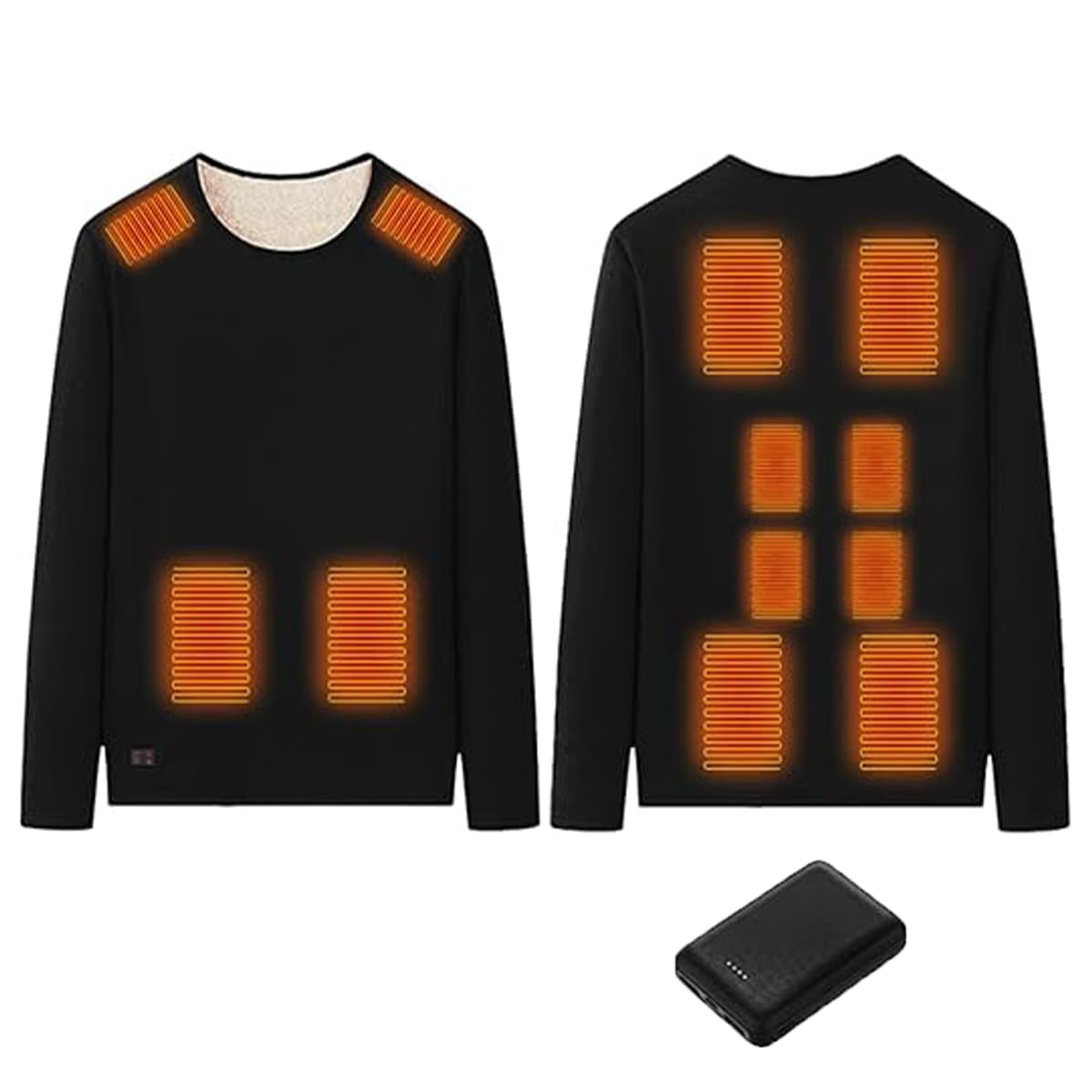 Ropa Interior térmica Aislante para Hombre y Mujer, Camiseta con 12 Zonas de Calor, Camisetas de Manga Larga Lavables por USB