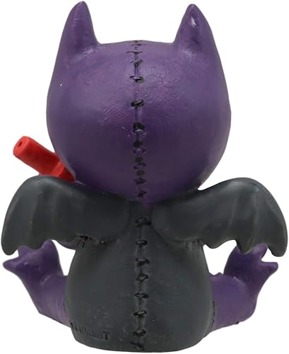 Miniatura 3 de Ebros Gift Figura coleccionable de Furrybones Flappy The Purple Vampire Bat Doctor con jeringa de sangre, figura coleccionable, esqueleto monstruo,
