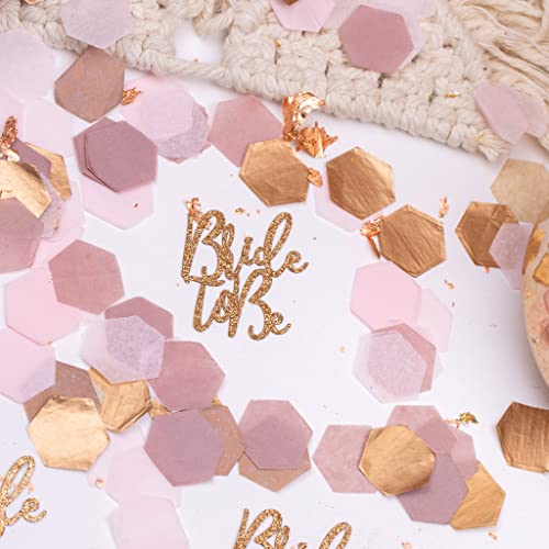 Bridal Shower Table Decorations, Bride To Be Confetti, Boho Bridal Shower, Wedding Shower Decor, 540 Pieces(Pink And Copper, Bride To Be) #TOP4