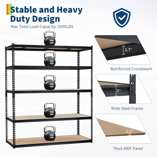 Image of GarveeTech Heavy Duty Garage Shelving Unit, 60 in L x 24 in D x 72 in H