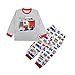 Set Pigiama in Cotone da 2 Pezzi, Bimbo Pigiama Maniche Lunghe Maglione Top di Dinosauro e Pantaloni Lunghi Set di Vestiti 9-12 Mesi, Camion dei Pompieri