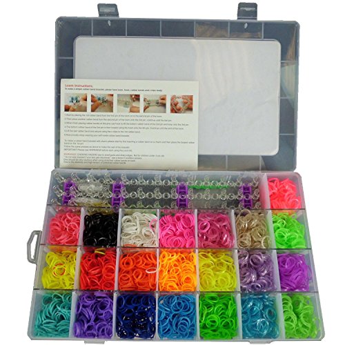 4200 Colourful Rainbow Rubber Loom Bands Bracelet