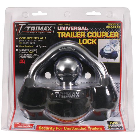 Trimax Universal Trailer Coupler Lock, Manufacturer, Manufacturer Part Number: UMAX100-AD, Stock Photo - Actual Parts May Vary.