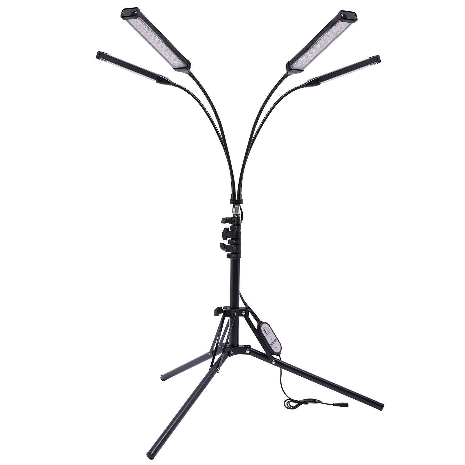 Lampe De Croissance,30W 4-Têtes Lampe Horticole LED Rotatif 360° Lumière à Spectre Complet 3000K/380-780nm avec minuterie 4/8/12H,pour Florale,Jardin Intérieur, Ferme
