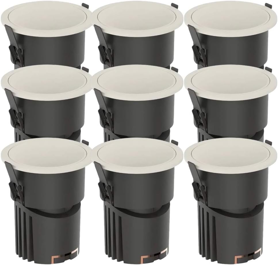 9 Pack LED Recessed Lighting 2.3/3.1 Inch LED Recessed Retrofit Downlight, 5/10W Recessed Can Light,3000K Baffle Trim for Living Room Corridor