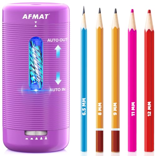 AFMAT Electric Pencil Sharpener Fully Automatic Pencil Sharpener Auto in & Out Rechargeable Hands-Free Sharpeners for Jumbo & Colored Pencils 6.5-12mm Portable for HomeClassroomOffice PSC2 product thumbnail 14