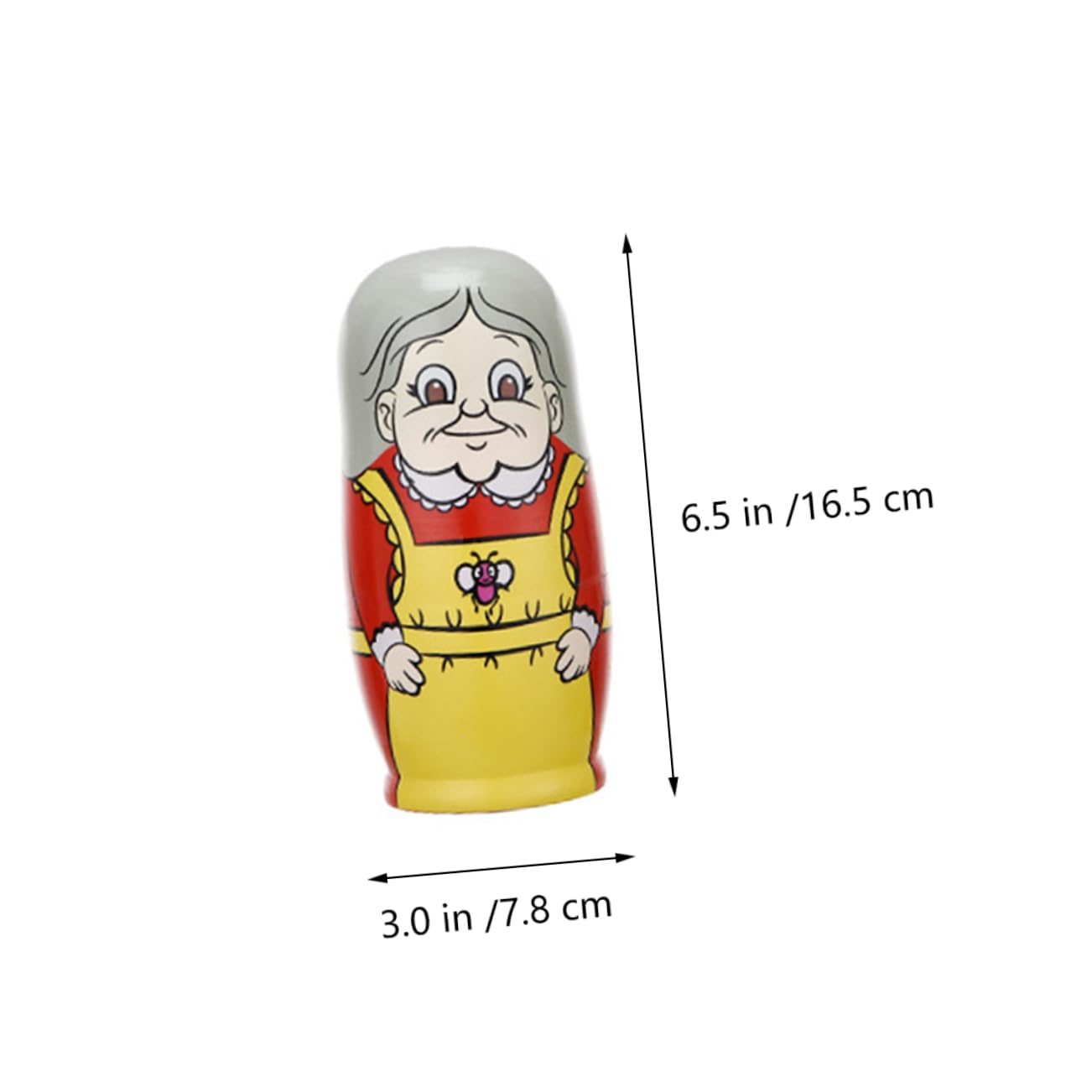 FELTECHELECTR Hand-Painted Wooden Matryoshka Dolls 6pc Dolls for Kids Russian Nesting Toy Decorative Children's Present