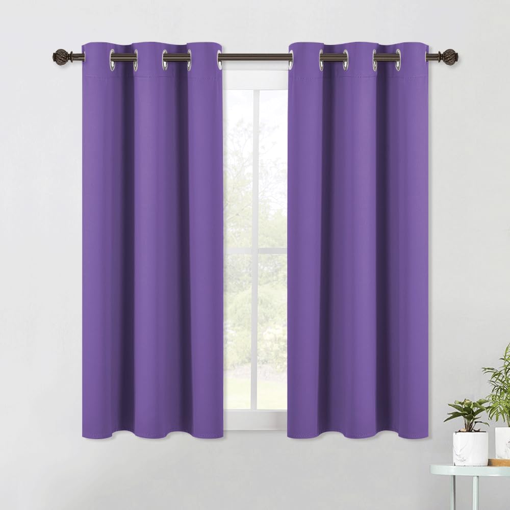 NICETOWN Blackout Curtains &amp; Drapes for Bedroom, Lilac Purple, W34 x L40, Set of 2, Triple Weave Grommet Top Thermal Insulated Light Blocking Panels for Bathroom/Living Room