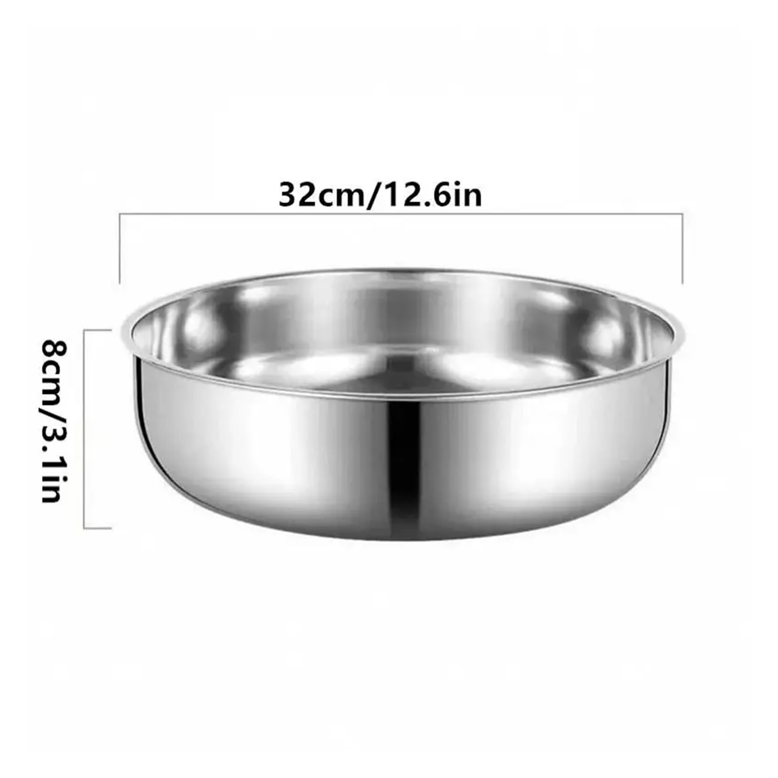 Cuenco Redondo de Acero Inoxidable for Mezclar, Cuenco Cocina Resistente al óxido(2pcs Silver)