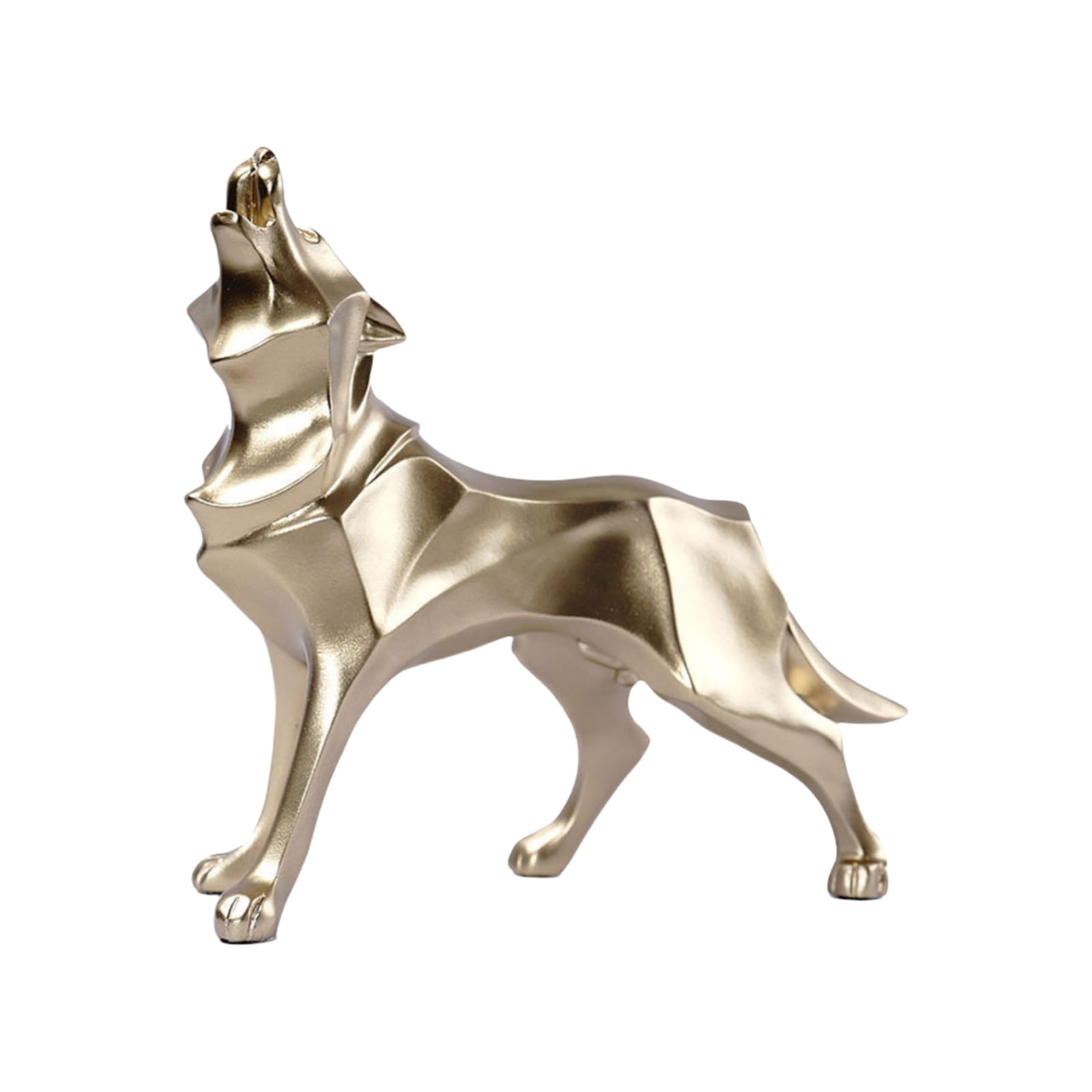 Yoyumi Golden Wolf Sculpture Abstract Wolf Resin Crafts Home Living Room Porch Decoration Ornaments