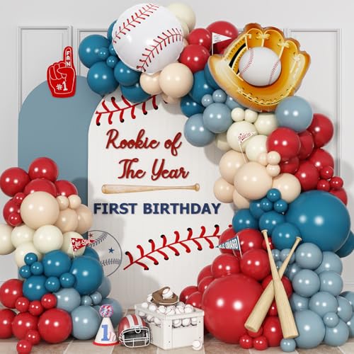 Baseball Balloon Arch Garland Kit for Baseball Birthday Party Decorations
