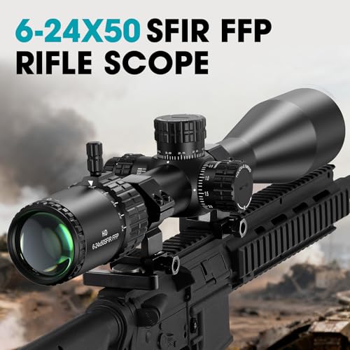 Paike HD 6-24x50 SFIR First Focal Plane Rifle Scope Red Illuminated Optics Scope Sight - Image 3