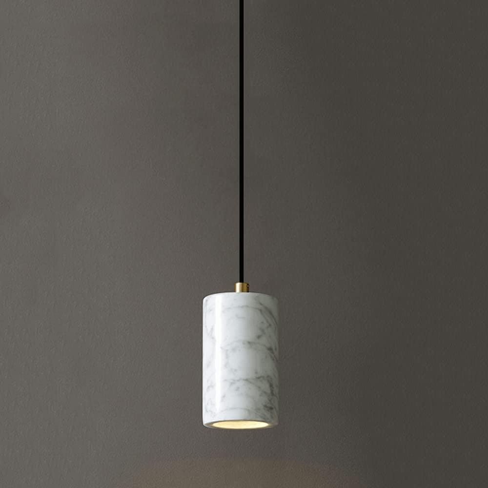 KLXSIVU Exquisite Marble Chandelier E27 1- Lamp Light Luxury Chic All Copper Decoration Pendant Fashion - Bedroom Bedside Indoor Lighting,Chandelier,Bianco