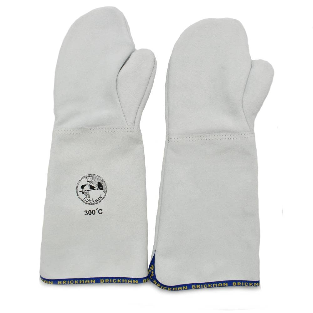 Guanti da forno manopola polso da 25 cm professionali in pelle da 300°C