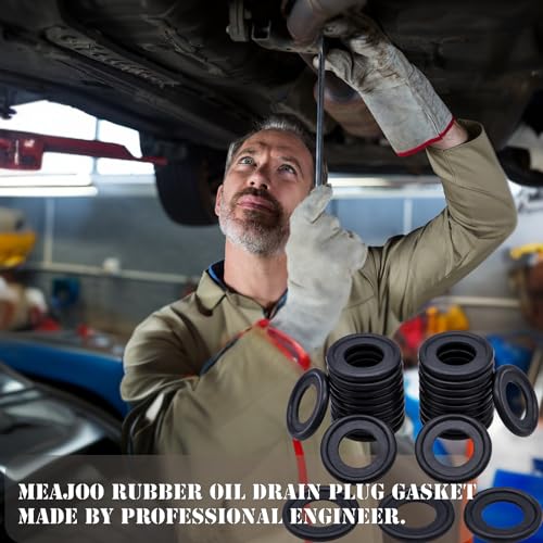 Image of 25PCS M12 Oil Drain Plug Gasket Rubber Crush Washer Seals 12616850 3536966 Engine Oil Pan Drain Plug Seal Compatible with Chevy GMC Ford Engine Oil Crush Washers