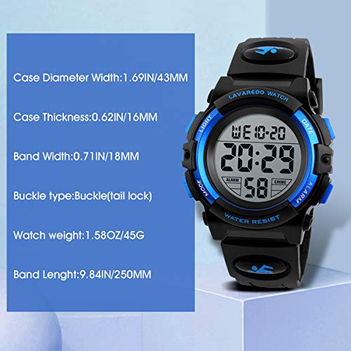 Image of Kids Watch,Boys Watch for 3-15 Year Old Boys,Digital Sport Outdoor Multifunctional Chronograph LED 50 M Waterproof Alarm Calendar Analog Watch for Children with Silicone Band,Kids Gift