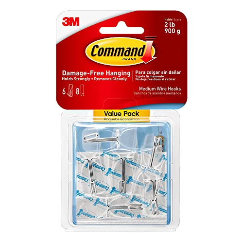 Image of Command Medium Clear Wire Toggle Hooks, 6 Wall Hook and 8 Strips, Damage-Free Hanging with Adhesive, Great for Hanging, Organization, and Storage, Holds up to 2 lb (Pack of 156)