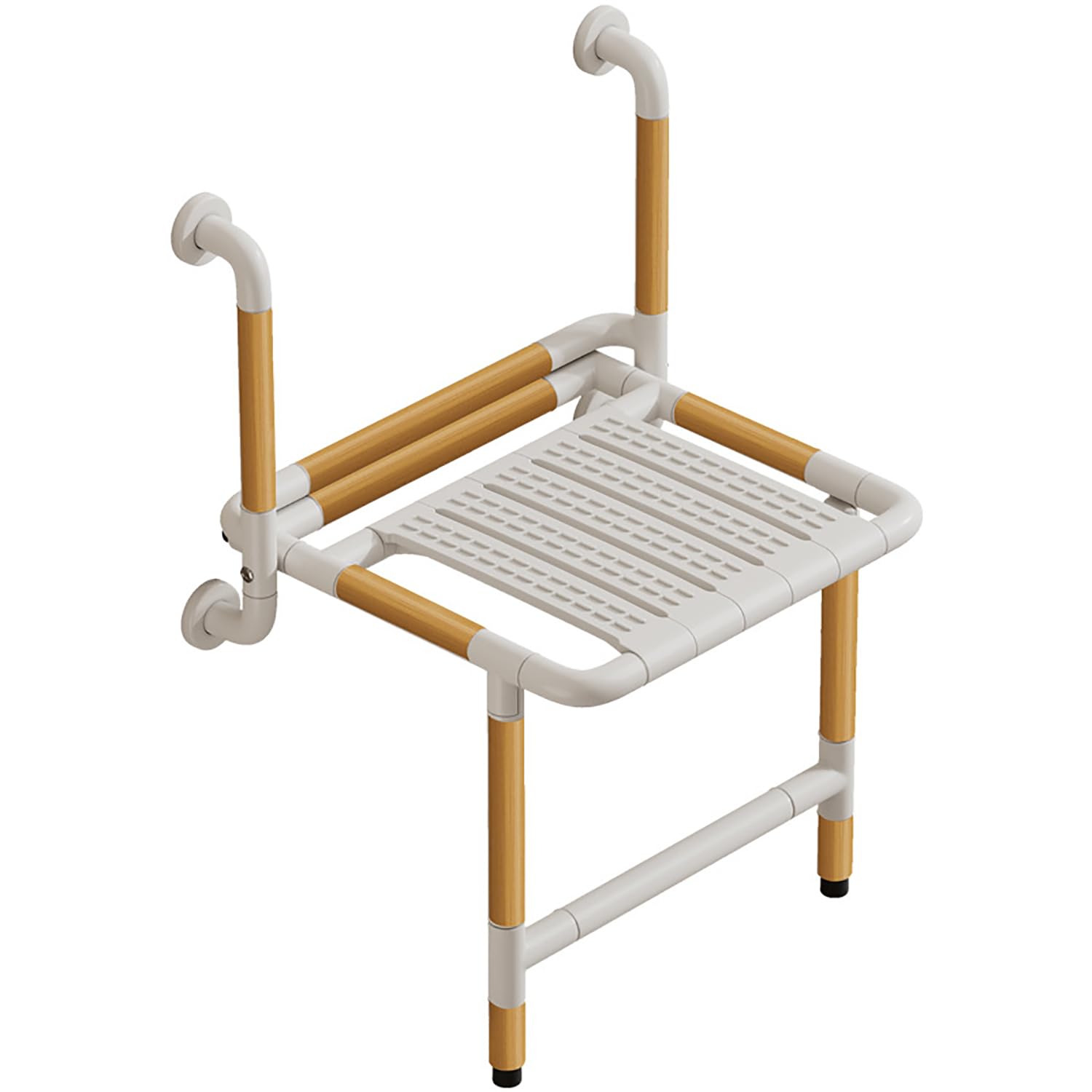 Silla de Ducha Plegable para Ancianos, Embarazadas y Discapacidad | Asiento de Ducha Montada en la Pared,Ahorro de Espacio,Luminosa,Acero Inoxidable,Antideslizante,Soporta 150 kg