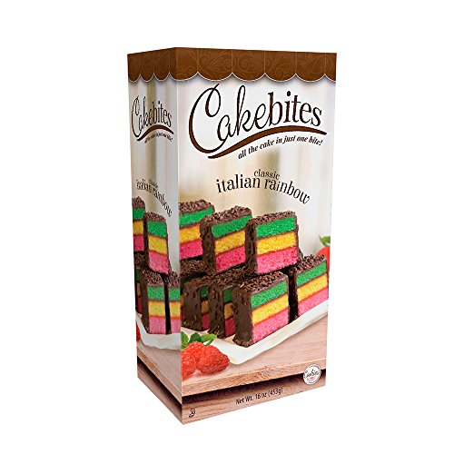 The Original Cakebites by Cookies United, Grab-and-Go Bite-Sized Snack, Italian Rainbow, 8 Pack of 3 Cookies